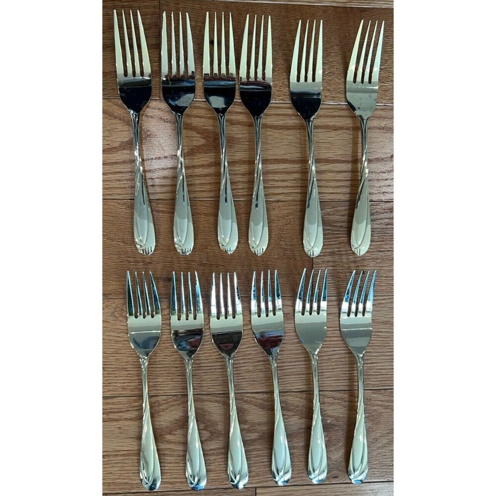 Farberware Nouveau Gold- 7.5” Forks Lot Of 12
